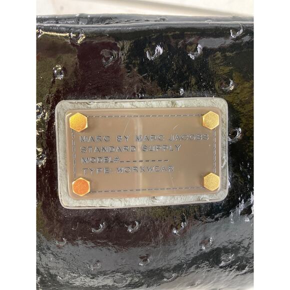 MARC JACOBS SMALL BLACK, GRAY EMBOSSED OSTRICH CROSSBODY BAG - Picture 9 of 12